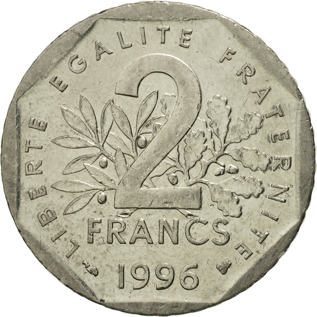 Coin, France, Semeuse, 2 Francs, 1996, Paris, MS(63), Nickel, KM:942.1