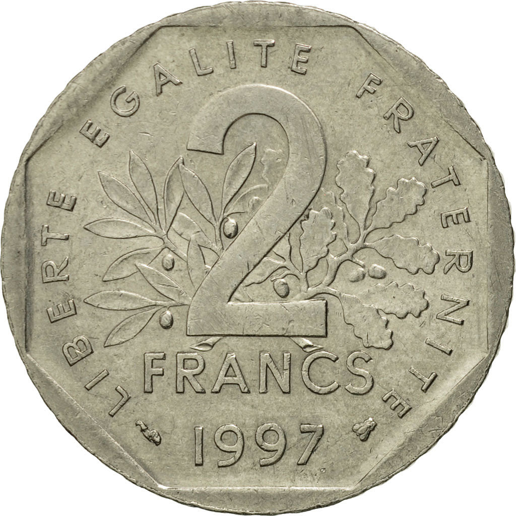 Coin, France, Semeuse, 2 Francs, 1997, Paris, MS(63), Nickel, KM:942.1