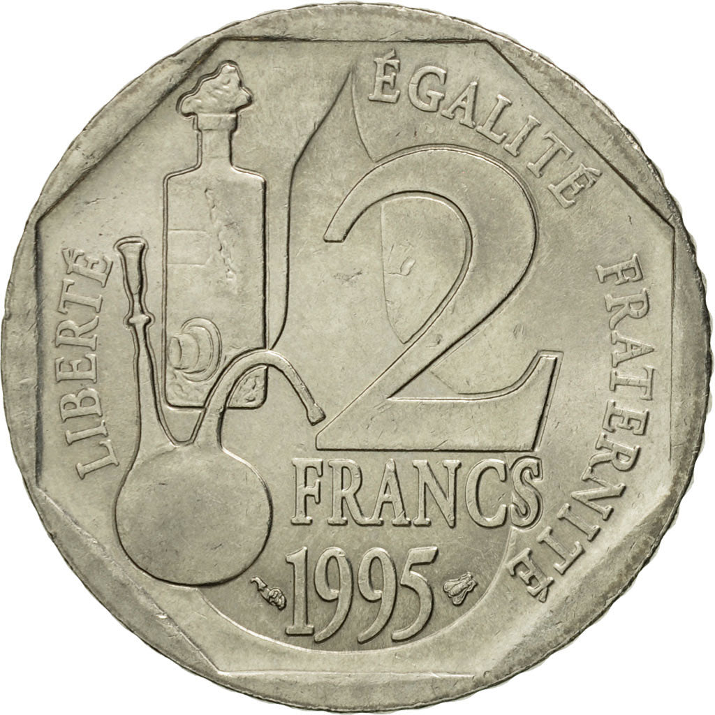 Coin, France, Pasteur, 2 Francs, 1995, Paris, MS(63), Nickel, KM:1119