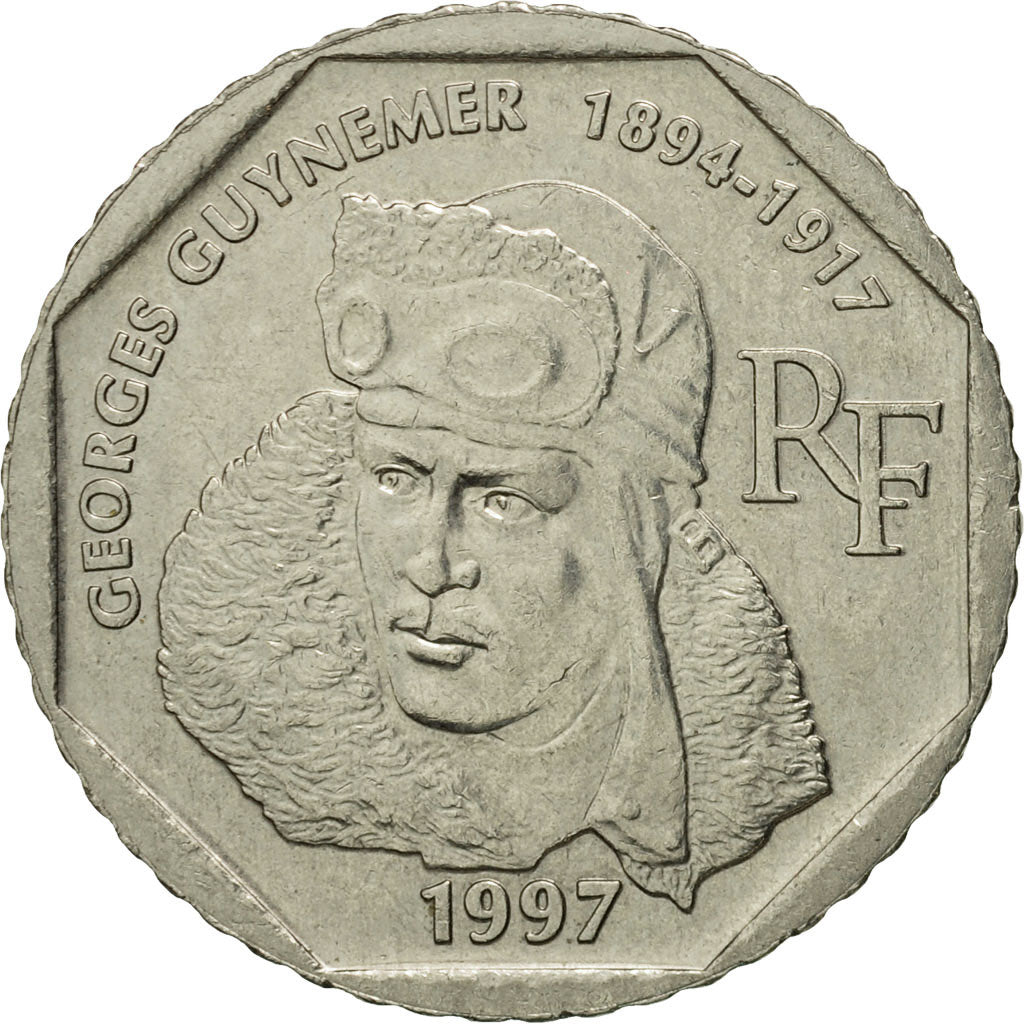 Coin, France, Guynemer, 2 Francs, 1997, Paris, MS(63), Nickel, KM:1187