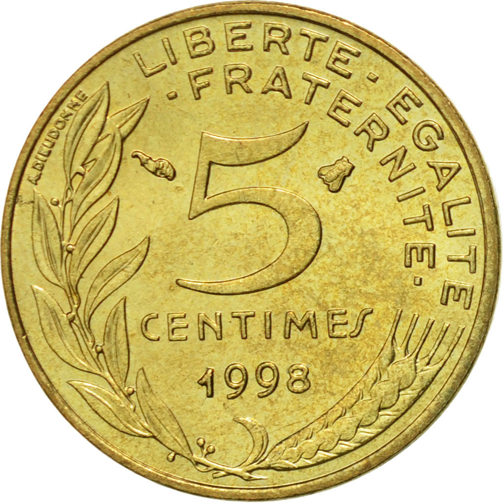 Moneta, Francia, Marianne, 5 Centimes, 1998, Paris, SPL, Alluminio-bronzo