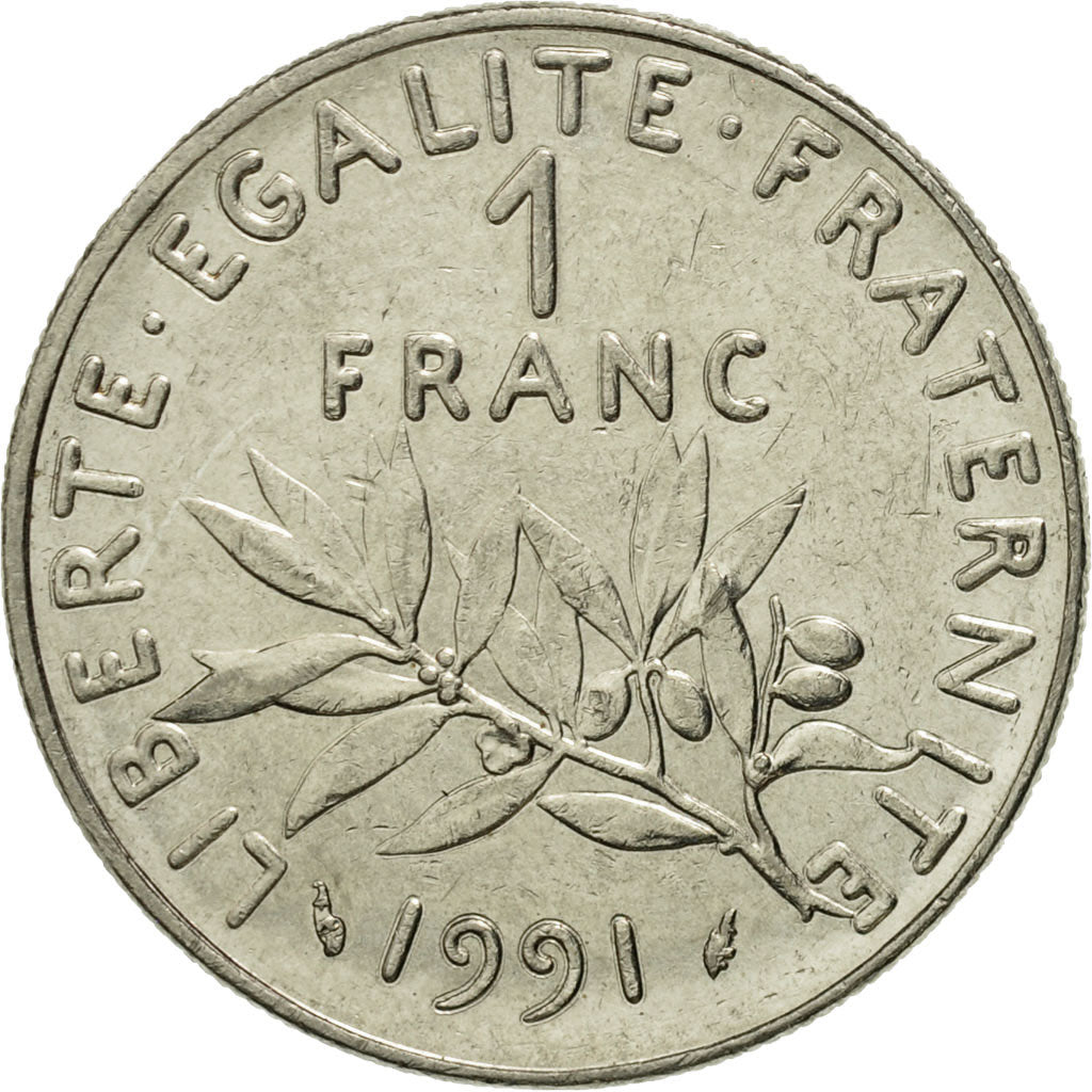 Moneda, Francia, Semeuse, Franc, 1991, Paris, SC, Níquel, KM:925.1, Gadoury:474