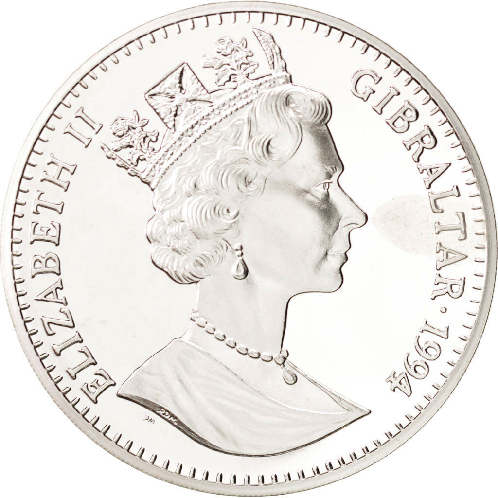 GIBRALTAR, 21 ECUs, 1994, KM #486, MS(65-70), Silver, 19.19