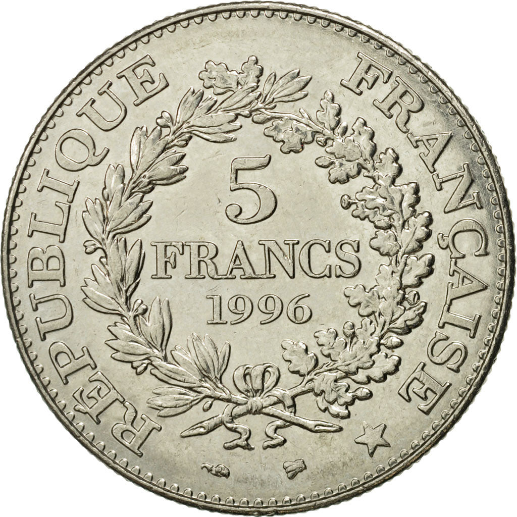 Münze, Frankreich, Hercule, 5 Francs, 1996, Paris, UNZ, Nickel, KM:1155