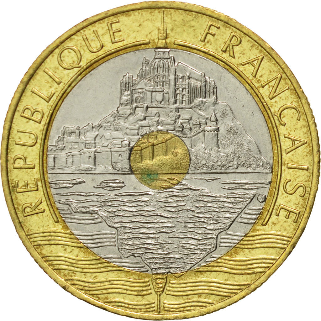 Coin, France, Mont Saint Michel, 20 Francs, 1992, Paris, AU(55-58)