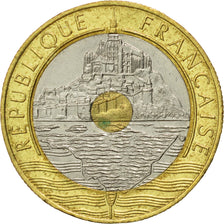 Coin, France, Mont Saint Michel, 20 Francs, 1992, Paris, AU(55-58)