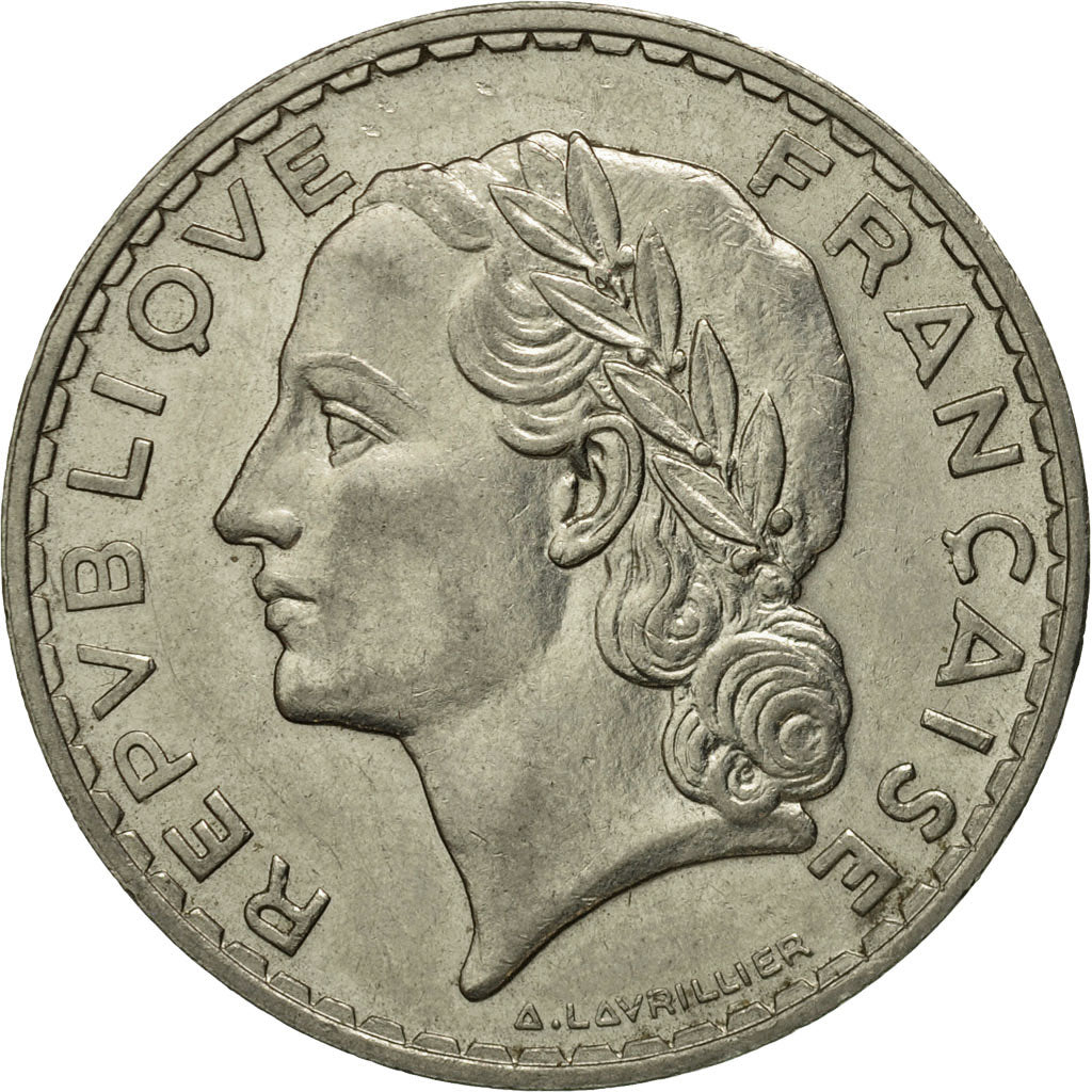 France, 5 Francs, 1933, Paris, MS(63), Nickel, KM:E65, Gadoury:760