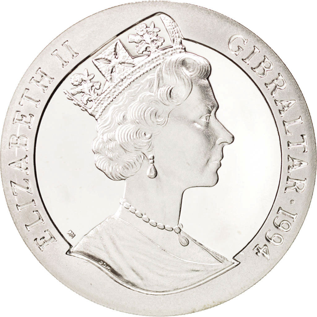 GIBRALTAR, 21 ECUs, 1994, KM #491, MS(65-70), Silver, 19.19