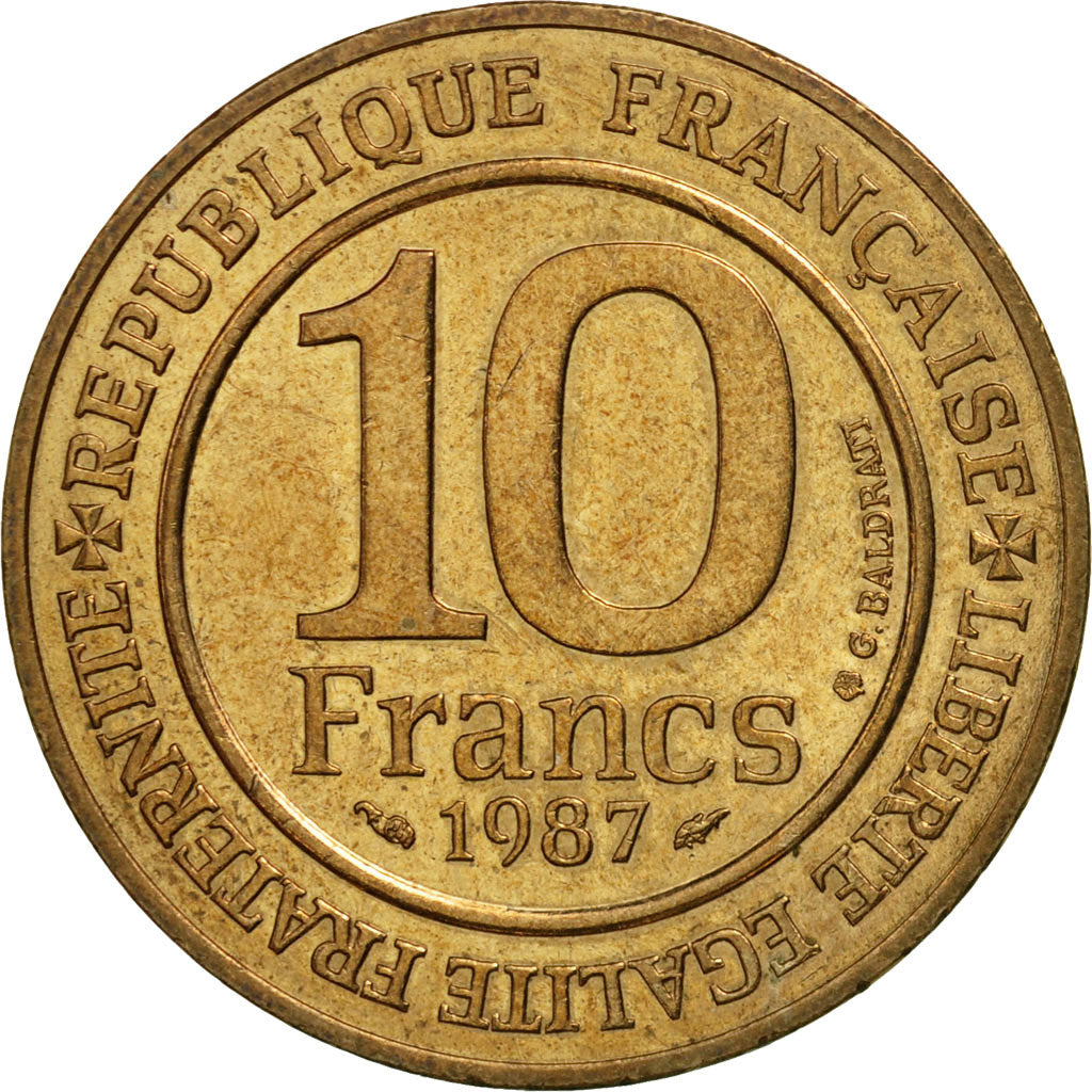 Coin, France, Hugues Capet, 10 Francs, 1987, Paris, MS(63), Silver, KM:961