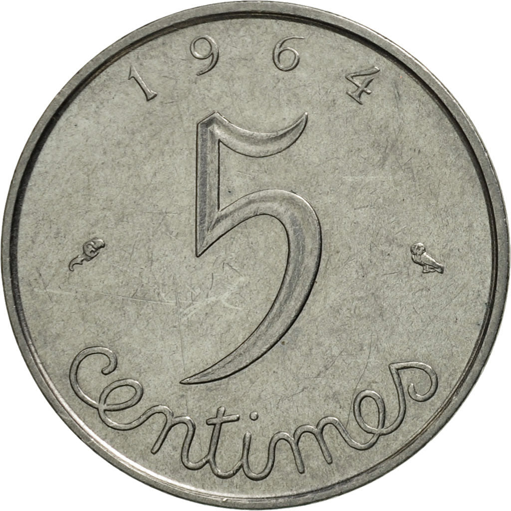 Francia, Épi, 5 Centimes, 1964, Paris, SPL, Acciaio inossidabile, KM:927