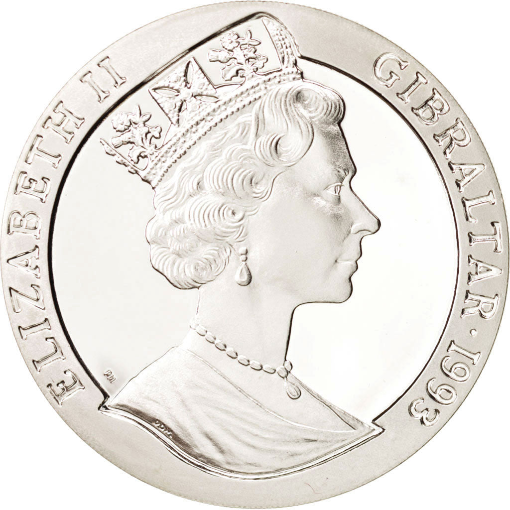 GIBRALTAR, 21 ECUs, 1993, KM #632, MS(65-70), Silver, 19.19