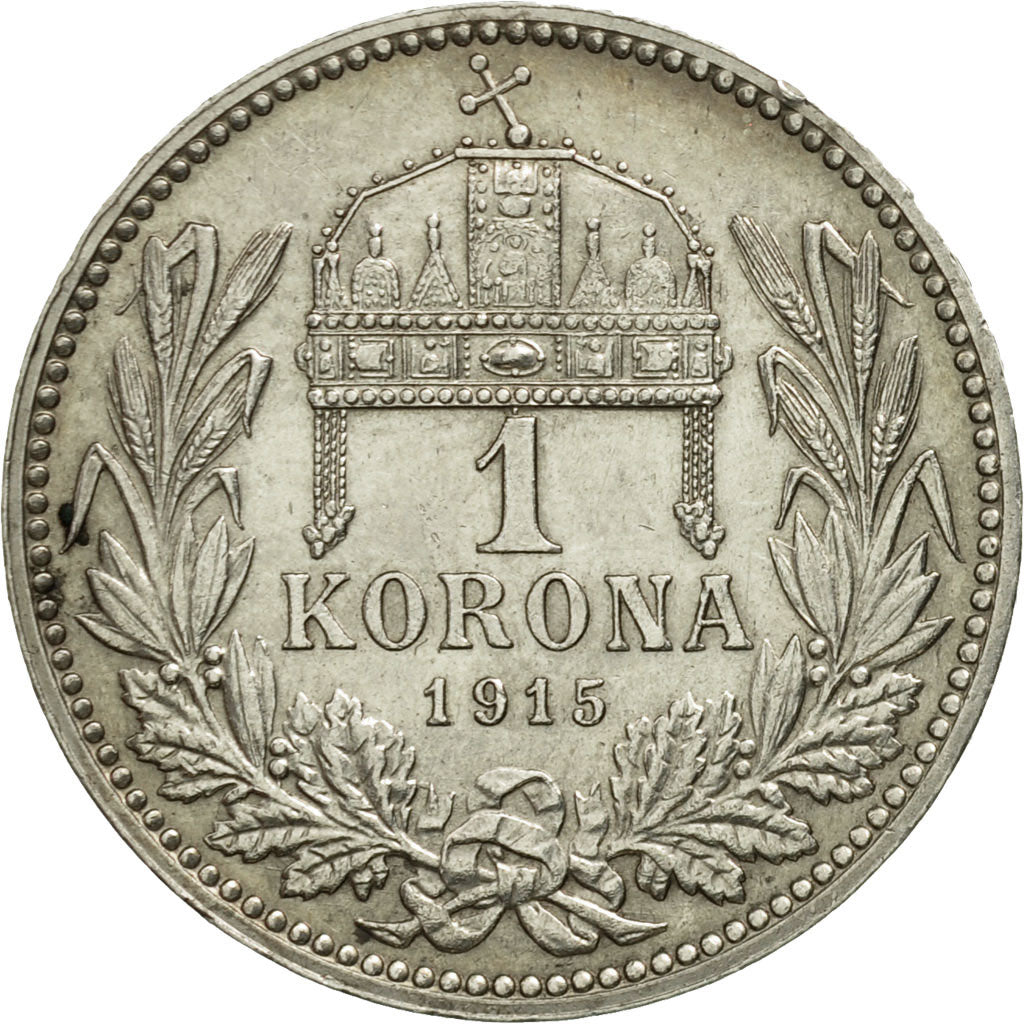 Hungary, Franz Joseph I, Korona, 1915, Kormoczbanya, MS(60-62), Silver, KM:492