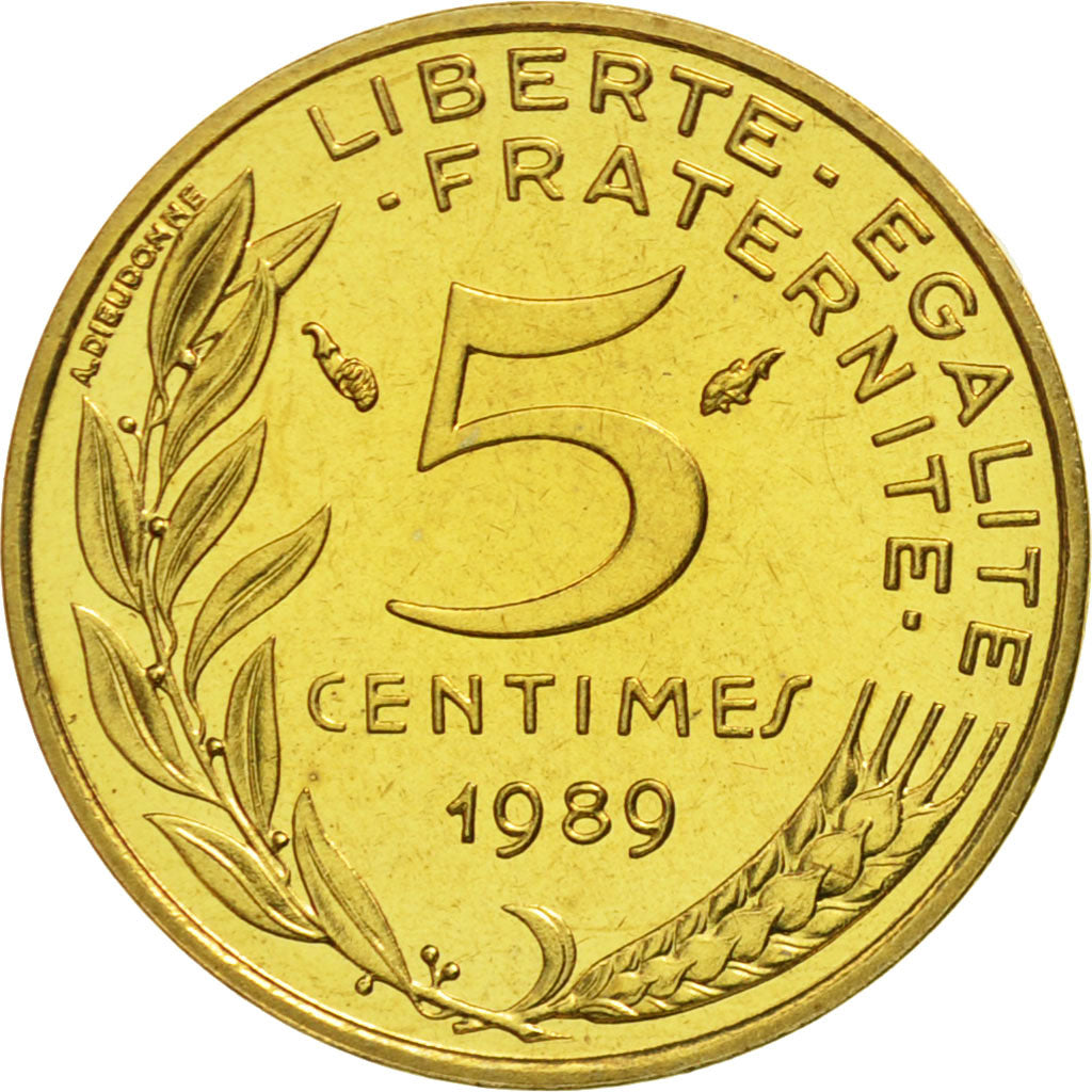 Münze, Frankreich, Marianne, 5 Centimes, 1989, Paris, STGL, Aluminum-Bronze