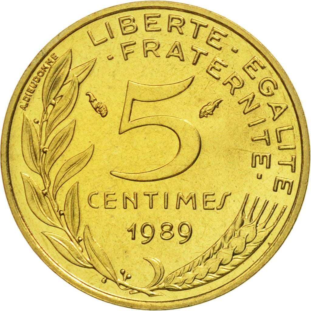 Coin, France, Marianne, 5 Centimes, 1989, Paris, MS(65-70), Aluminum-Bronze