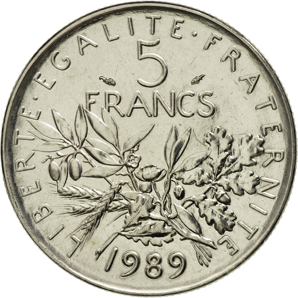 Monnaie, France, Semeuse, 5 Francs, 1989, Paris, FDC, Nickel Clad Copper-Nickel