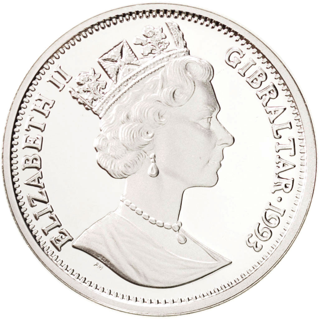 GIBRALTAR, 14 ECUs, 1993, KM #631, MS(65-70), Silver, 10.00