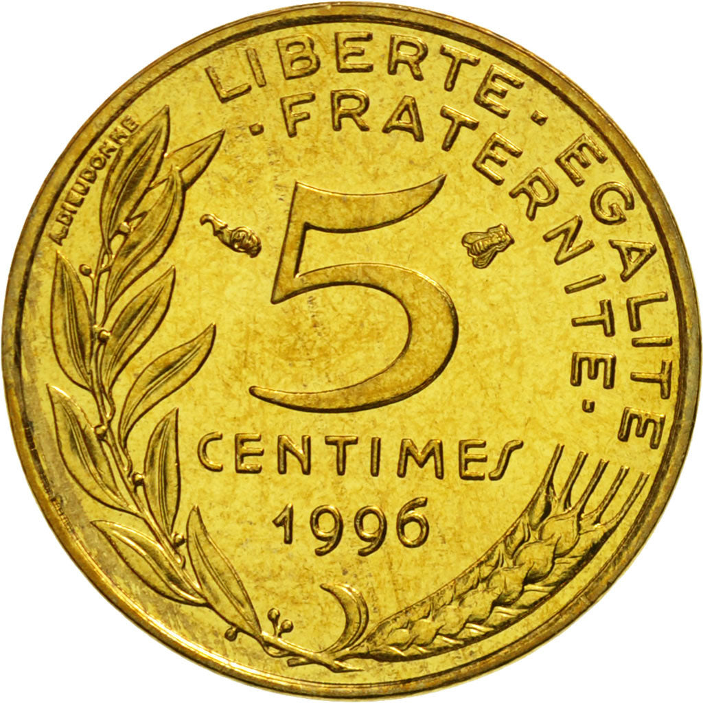 Monnaie, France, Marianne, 5 Centimes, 1996, Paris, FDC, Aluminum-Bronze
