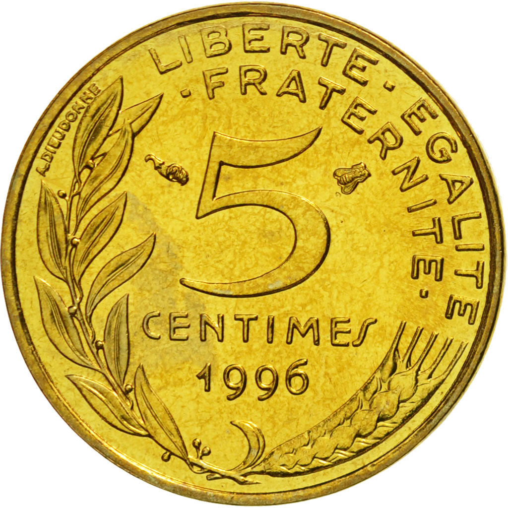 Coin, France, Marianne, 5 Centimes, 1996, Paris, MS(65-70), Aluminum-Bronze