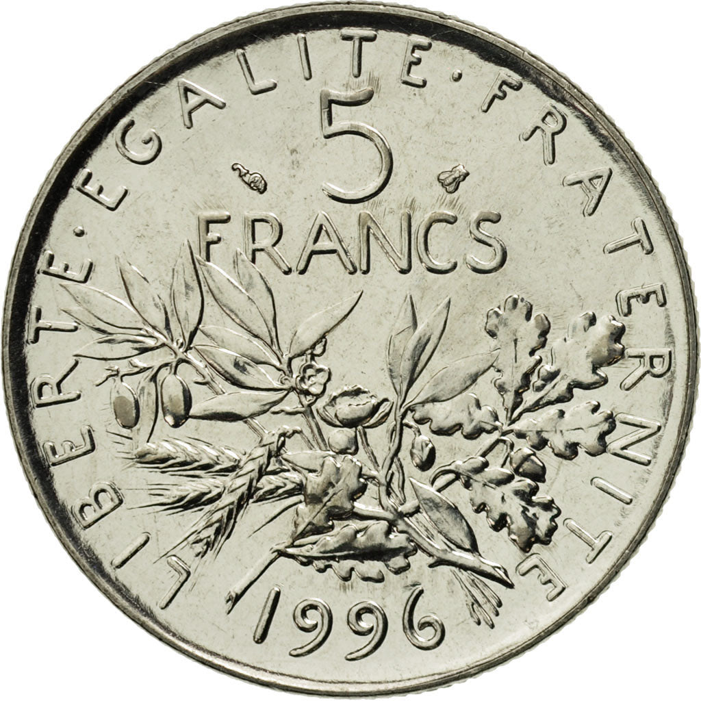 Coin, France, Semeuse, 5 Francs, 1996, Paris, MS(65-70), Nickel Clad
