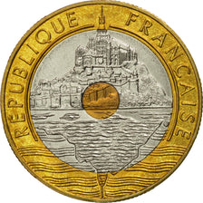 Moneta, Francia, Mont Saint Michel, 20 Francs, 1996, Paris, FDC, Tri-metallico