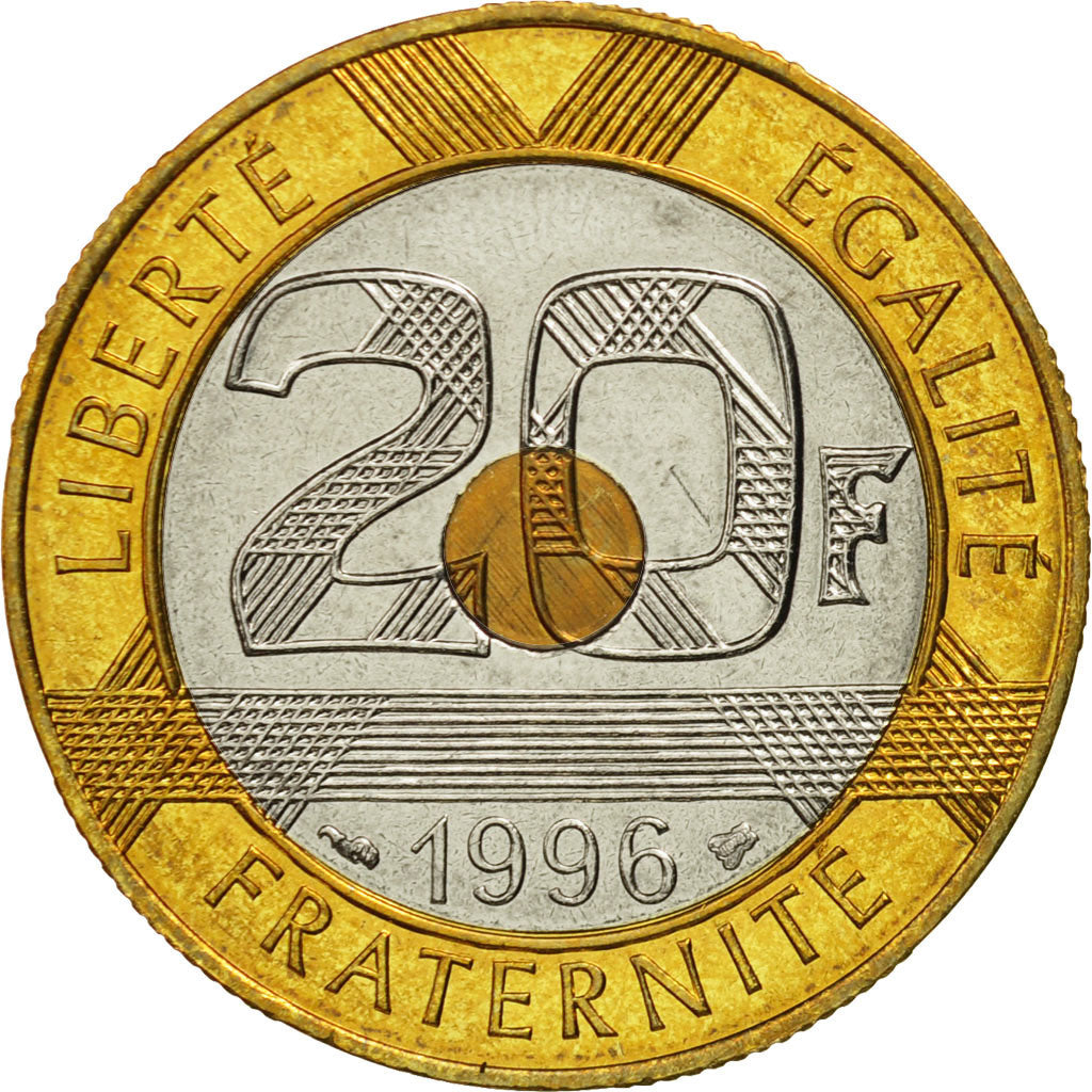 Monnaie, France, Mont Saint Michel, 20 Francs, 1996, Paris, FDC, Tri-Metallic