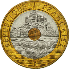 Francia, Mont Saint Michel, 20 Francs, 1996, Paris, FDC, Tri-metallico