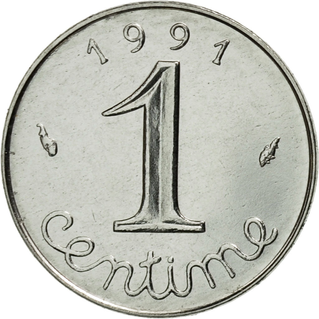 Coin, France, Épi, Centime, 1991, Paris, MS(65-70), Stainless Steel, KM:928