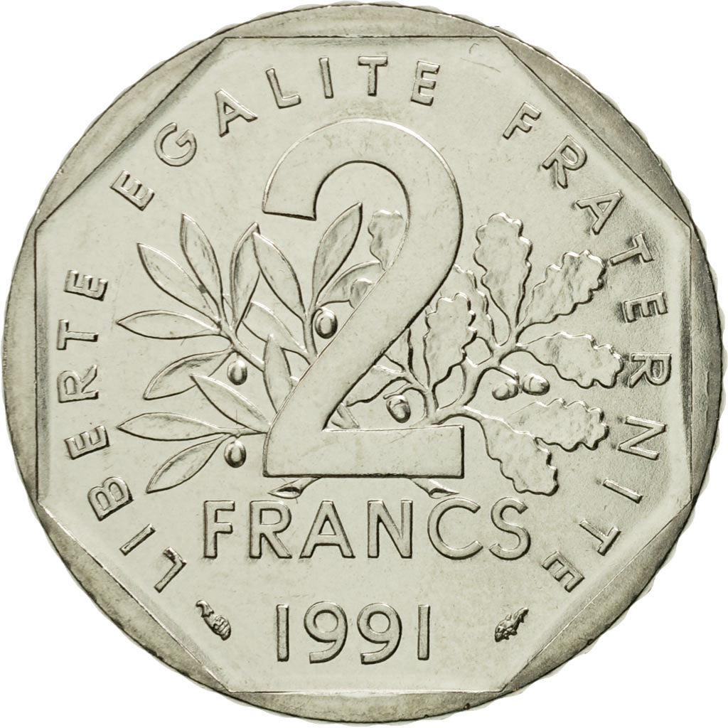 Monnaie, France, Semeuse, 2 Francs, 1991, Paris, FDC, Nickel, KM:942.2