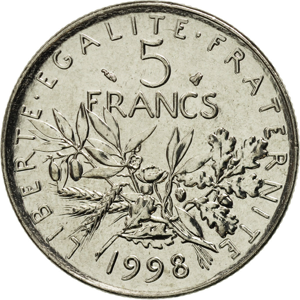 Coin, France, Semeuse, 5 Francs, 1998, Paris, MS(65-70), Nickel Clad
