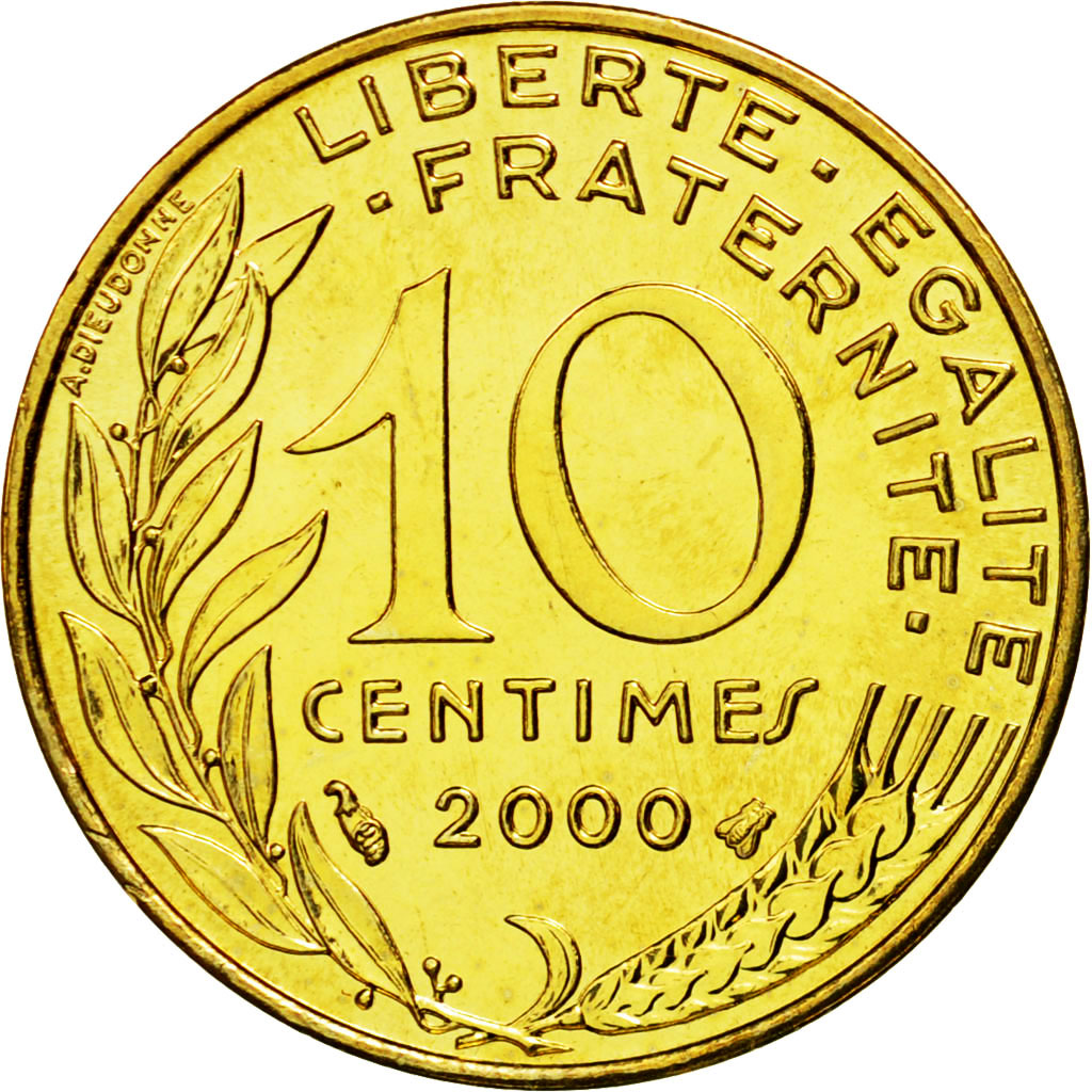 Coin, France, Marianne, 10 Centimes, 2000, Paris, MS(65-70), Aluminum-Bronze