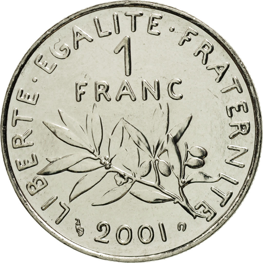 Coin, France, Semeuse, Franc, 2001, Paris, MS(65-70), Nickel, KM:925.2