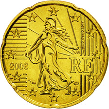 Coin, France, 20 Euro Cent, 2006, MS(65-70), Brass, KM:1286