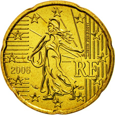 Coin, France, 20 Euro Cent, 2006, MS(65-70), Brass, KM:1286