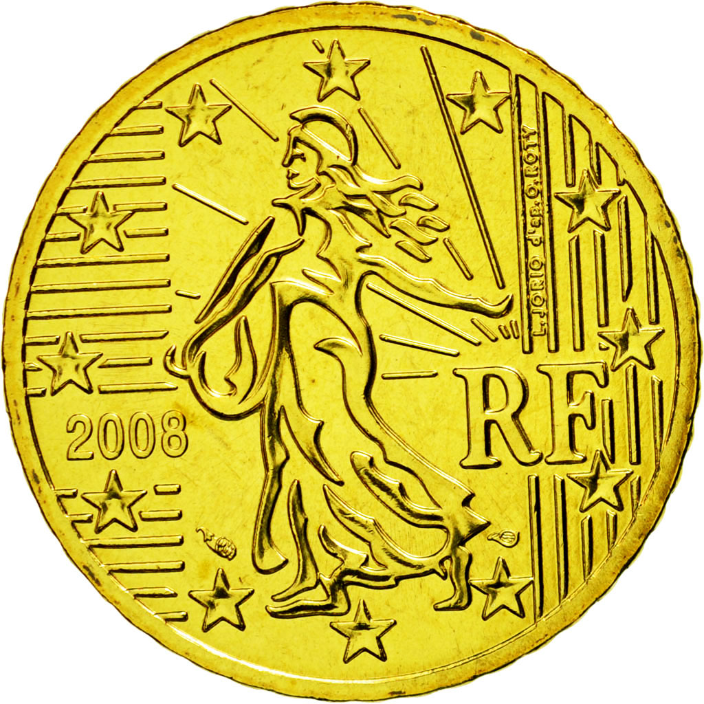 Coin, France, 50 Euro Cent, 2008, MS(65-70), Brass, KM:1412