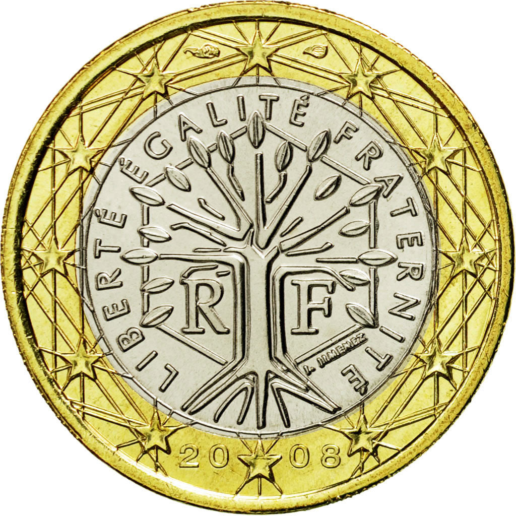 Coin, France, Euro, 2008, MS(65-70), Bi-Metallic, KM:1413