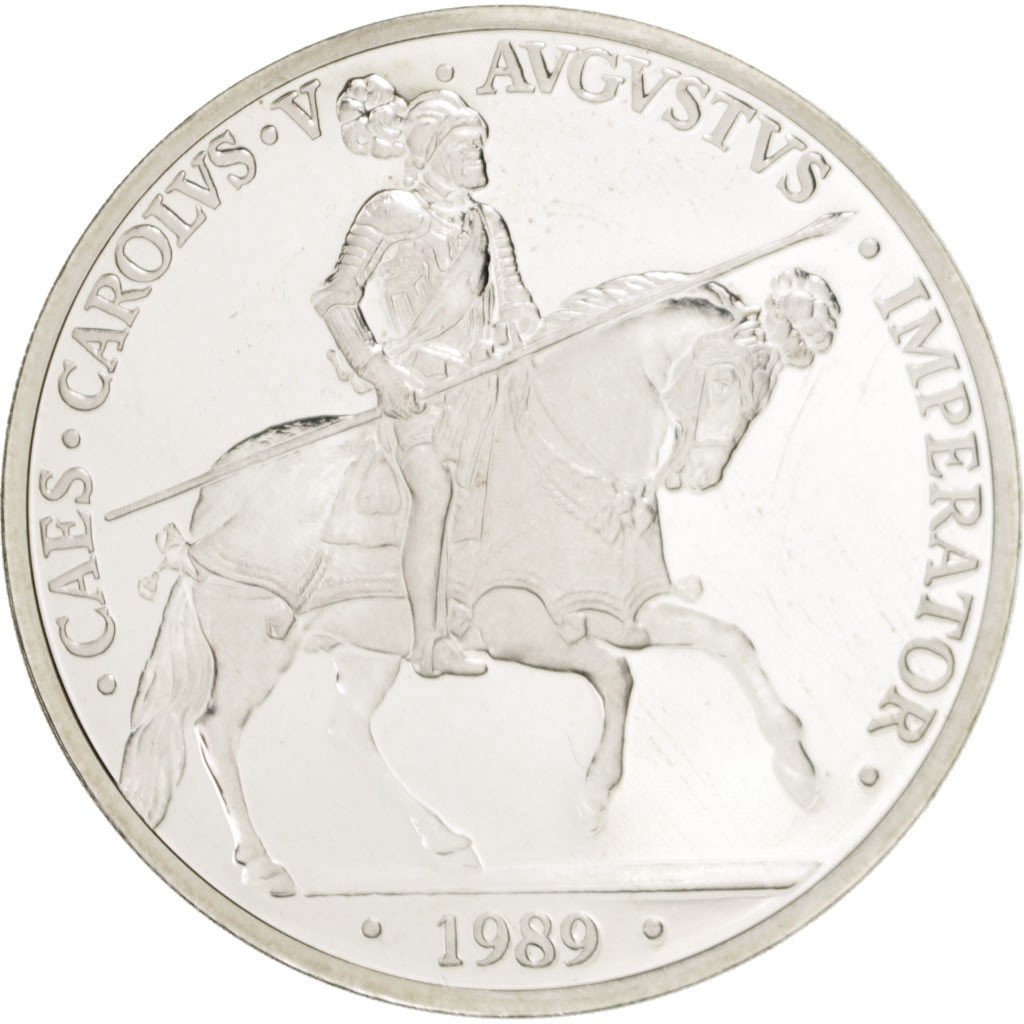 Spain, 5 Ecu, 1989, KM #M24, MS(65-70), Silver, 42, 33.61