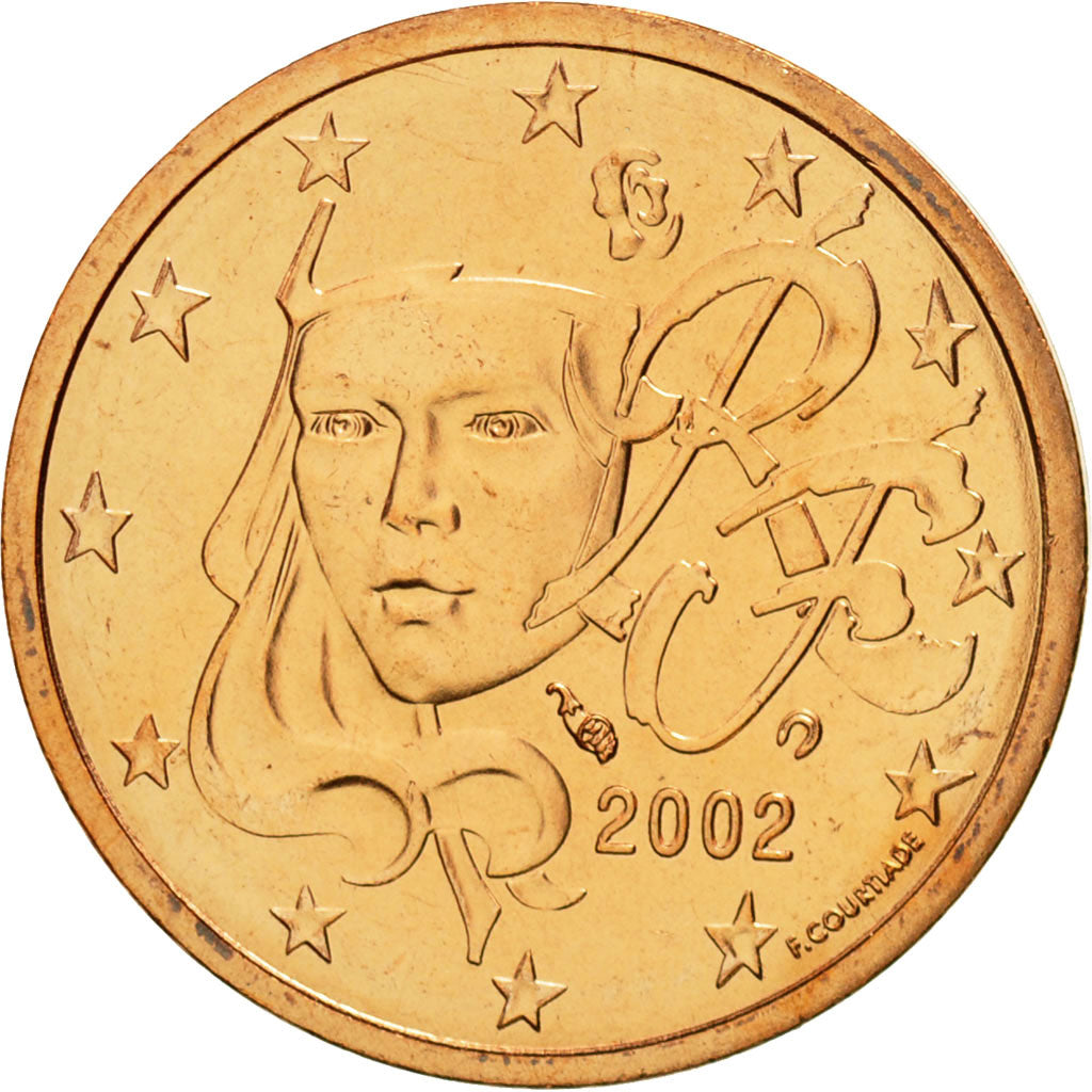 Münze, Frankreich, 2 Euro Cent, 2002, STGL, Copper Plated Steel, KM:1283