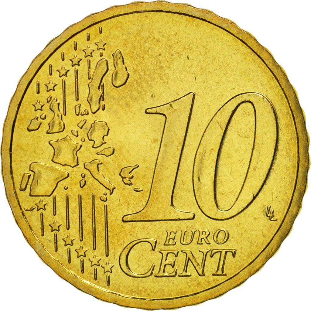 Coin, France, 10 Euro Cent, 2004, MS(65-70), Brass, KM:1285
