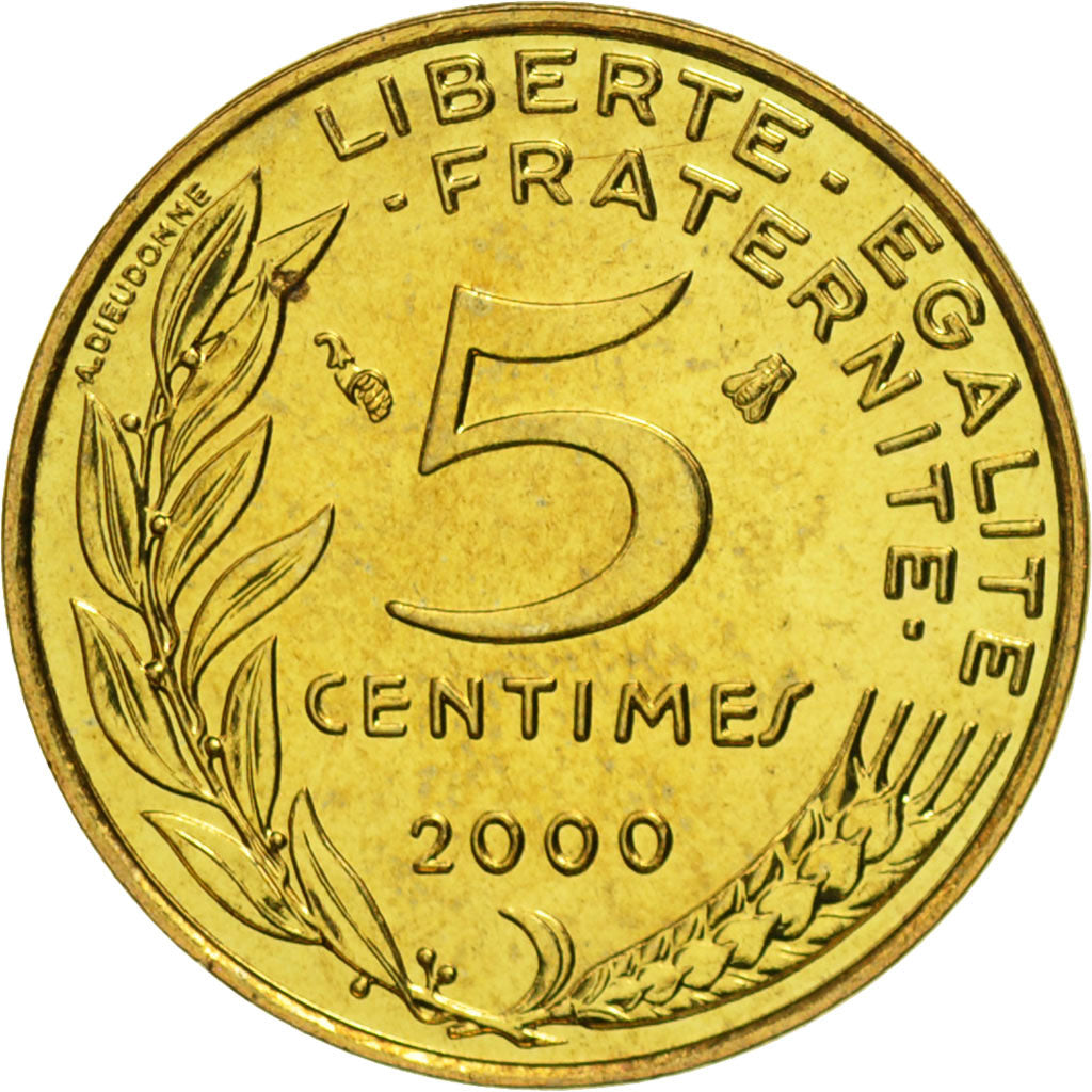 Coin, France, Marianne, 5 Centimes, 2000, Paris, MS(65-70), Aluminum-Bronze
