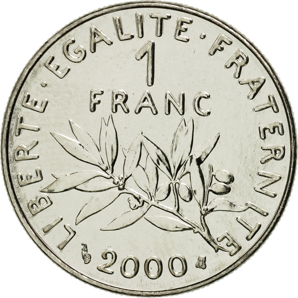 France, Semeuse, Franc, 2000, Paris, MS(65-70), Gold, KM:925.1a, Gadoury:474