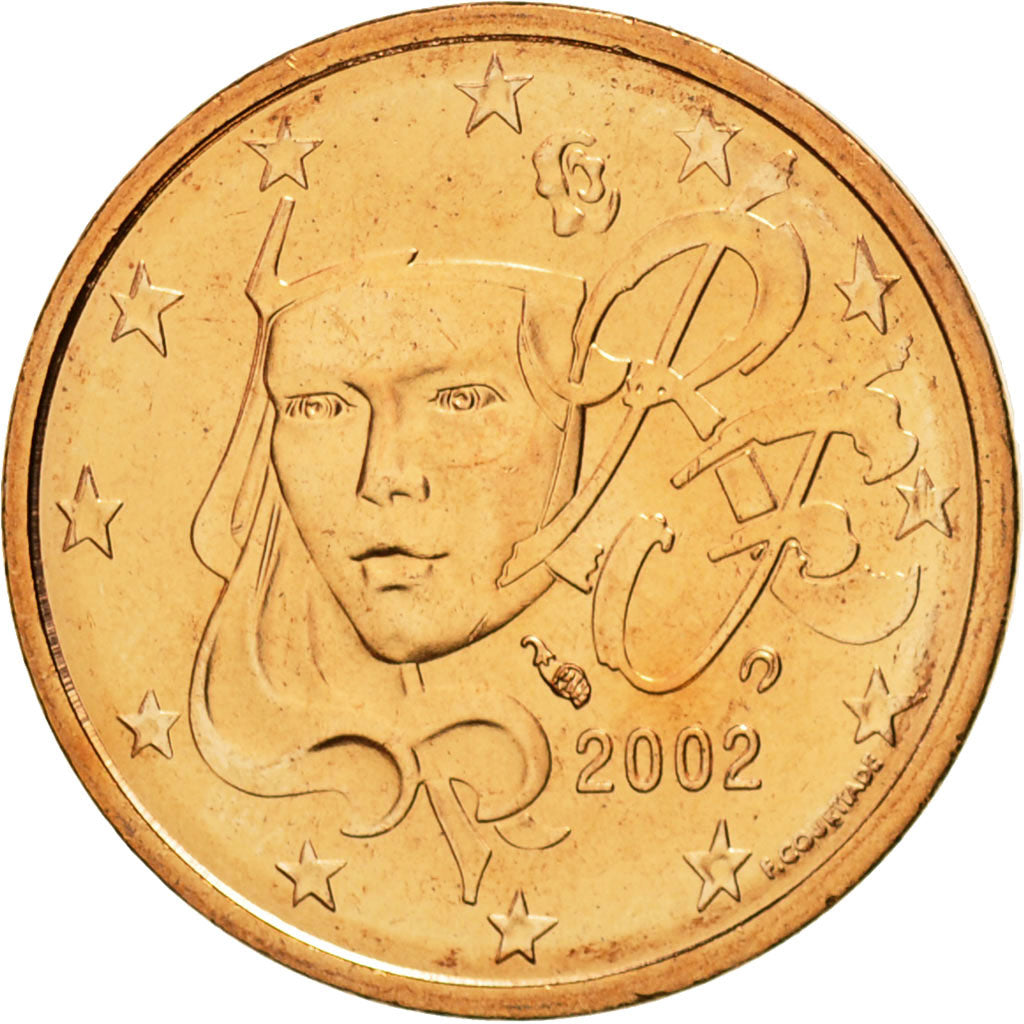 Coin, France, 2 Euro Cent, 2002, MS(65-70), Copper Plated Steel, KM:1283