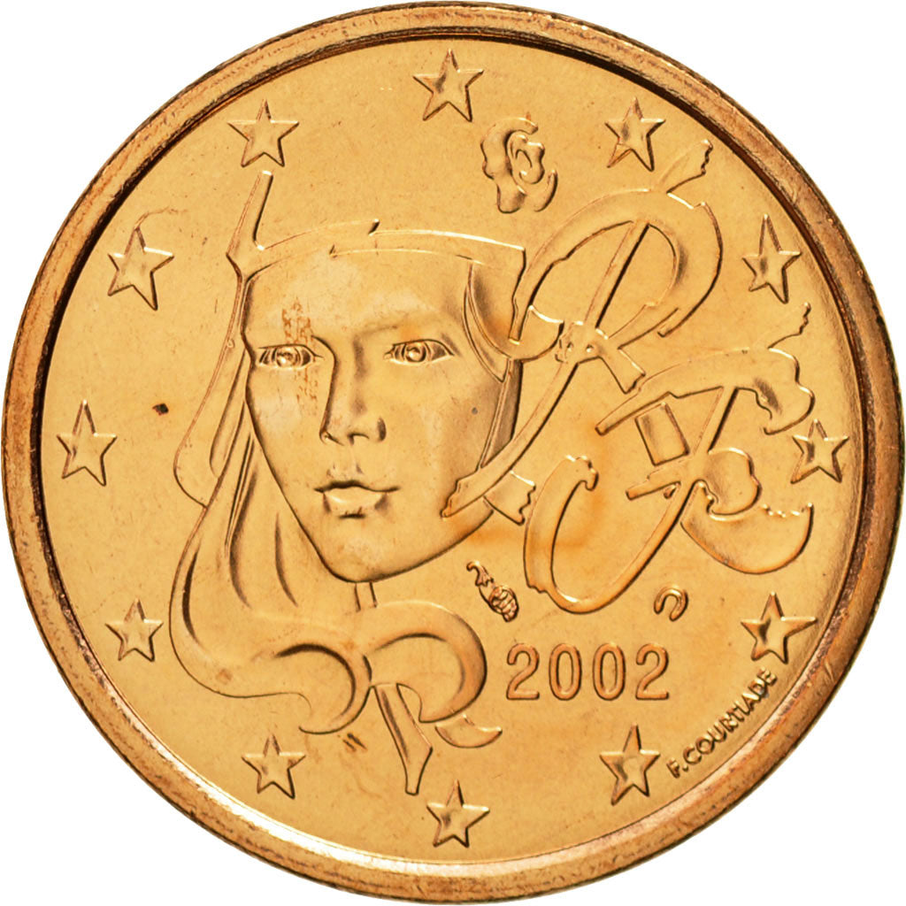 Coin, France, 5 Euro Cent, 2002, MS(65-70), Copper Plated Steel, KM:1284