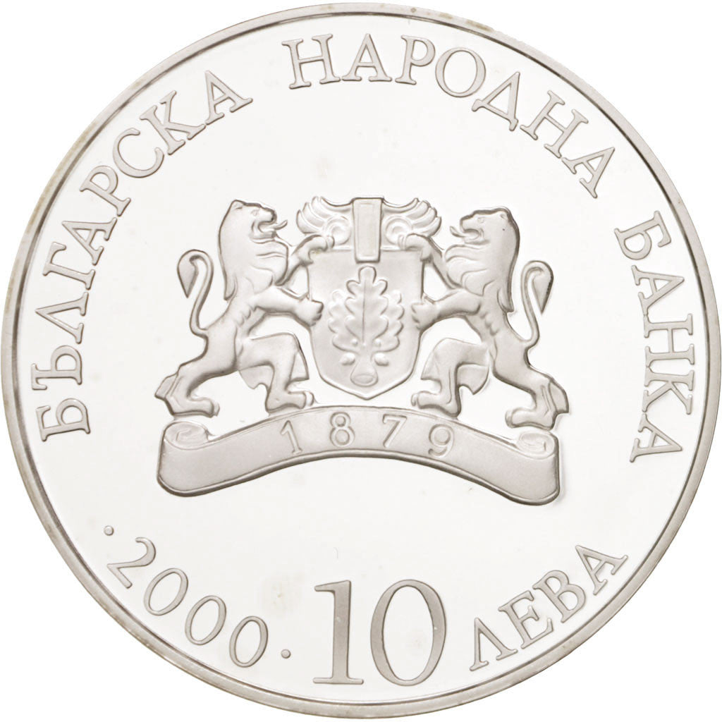 BULGARIA, 10 Leva, 2000, Sofia, KM #252, MS(65-70), Silver, 38.5, 23.32