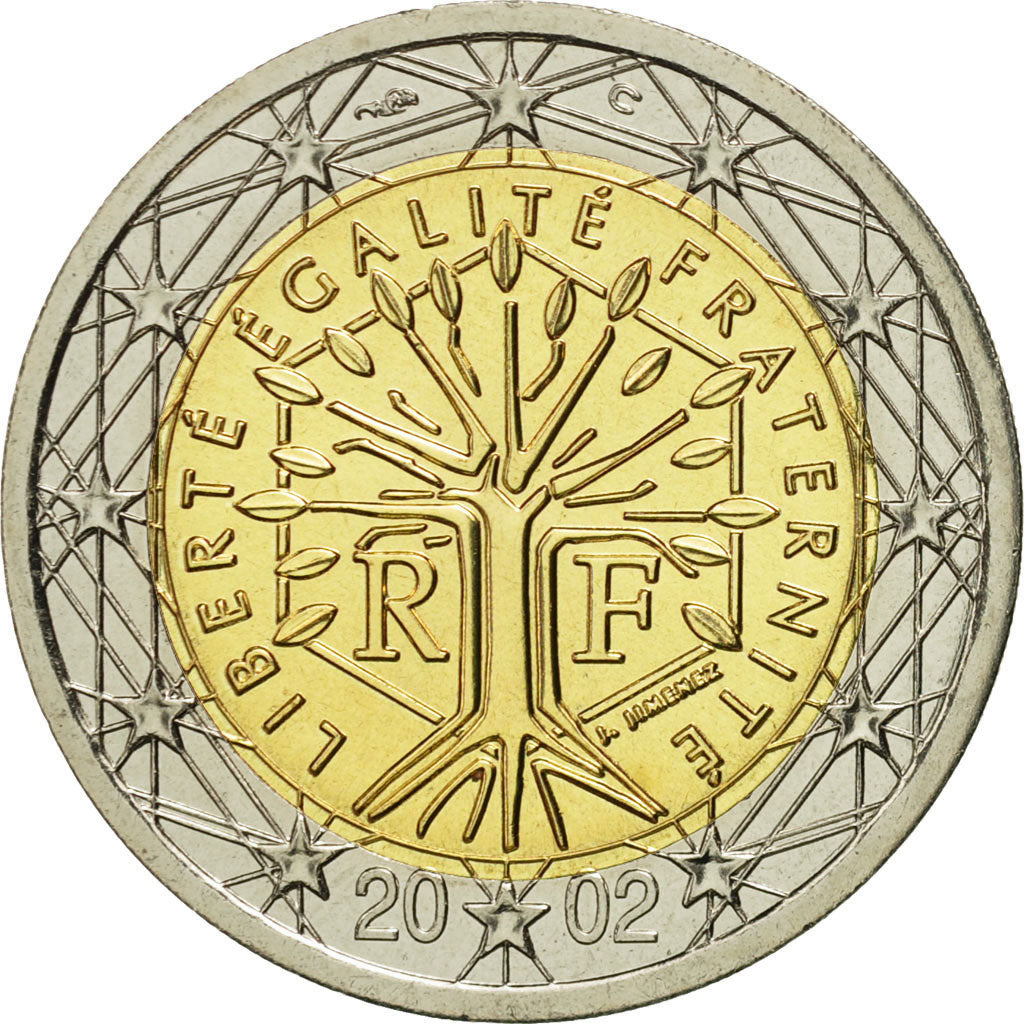 Coin, France, 2 Euro, 2002, MS(65-70), Bi-Metallic, KM:1289