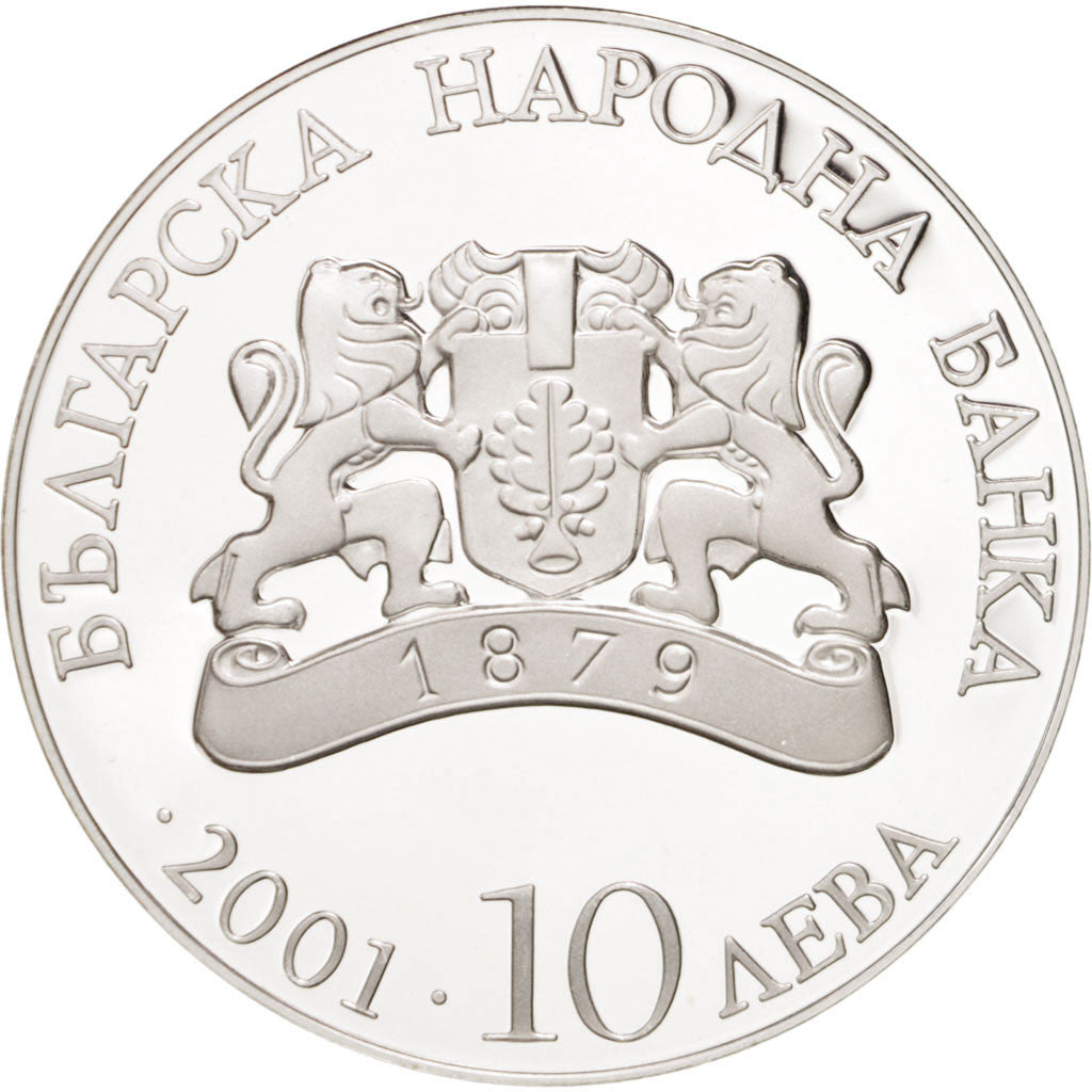 Moneda, Bulgaria, 10 Leva, 2001, FDC, Plata, KM:246
