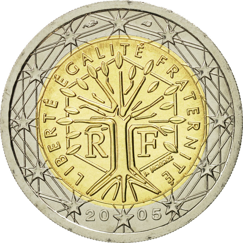 France, 2 Euro, 2005, MS(65-70), Bi-Metallic, KM:1289