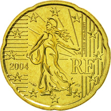 Coin, France, 20 Euro Cent, 2004, MS(65-70), Brass, KM:1286