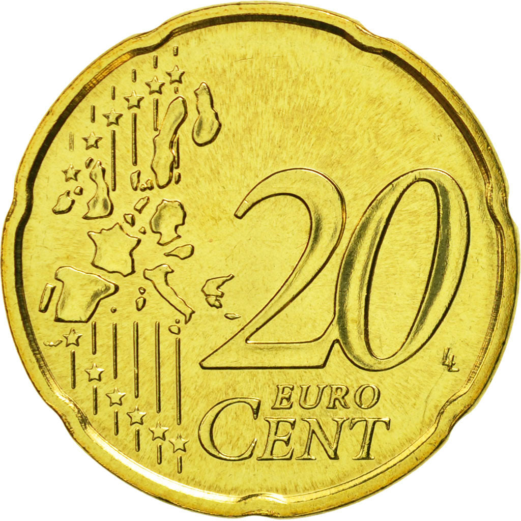 Coin, France, 20 Euro Cent, 2004, MS(65-70), Brass, KM:1286