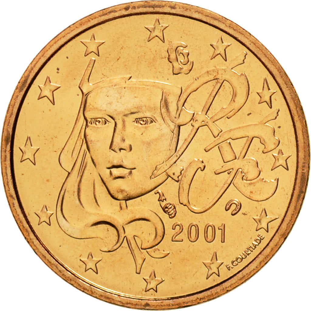 Moneta, Francia, Euro Cent, 2001, FDC, Acciaio placcato rame, KM:1282