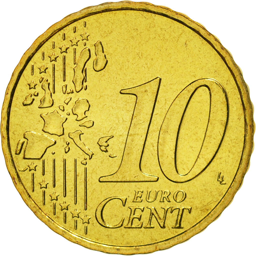 Coin, France, 10 Euro Cent, 2001, MS(65-70), Brass, KM:1285